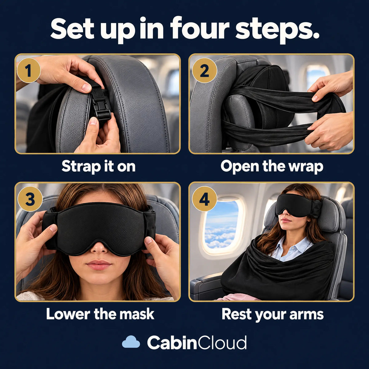 CabinCloud™ 3-in-1 Travel Set To Sleep Upright Anywhere