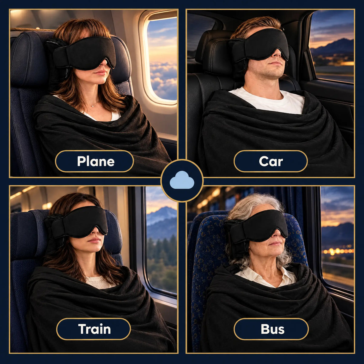 CabinCloud™ 3-in-1 Travel Set To Sleep Upright Anywhere