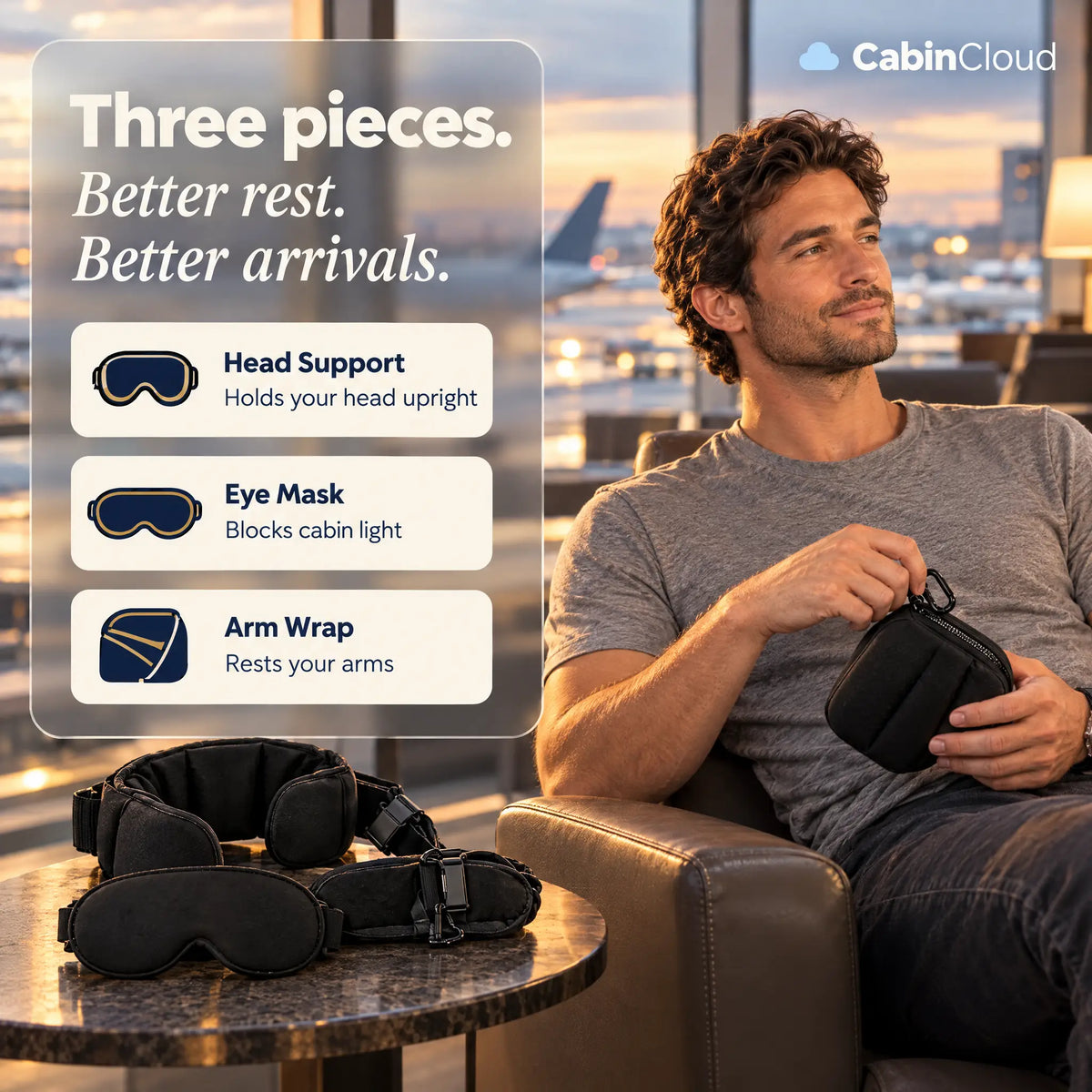 CabinCloud™ 3-in-1 Travel Set To Sleep Upright Anywhere